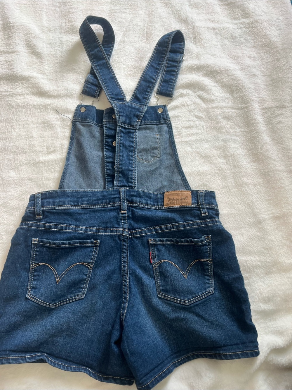 Levi's Indigo Denim Short Overalls
